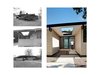 Modern home with Front Yard, Hardscapes, Walkways, Small Patio, Porch, Deck, Wood Patio, Porch, Deck, Exterior, House Building Type, Metal Siding Material, and Wood Siding Material. The previously concealed entry is reoriented toward the street and redefined by meandering pavers and a receding opaque glass entrance. Photo 2 of 328 Koser