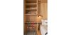 Modern home with Bedroom, Bed, Chair, Bookcase, Storage, Bench, Shelves, Accent Lighting, Recessed Lighting, Night Stands, Pendant Lighting, and Light Hardwood Floor. Kids guest bedroom rift & quartered oak millwork bed, desk & shelving. Photo 11 of West Loop Residence