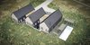 Modern home with Exterior, House, Metal Roof Material, Metal Siding Material, and Wood Siding Material. Aerial view into rear courtyard and pool area. Photo 4 of Maclean Road Residence