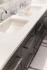 Modern home with Bath Room, Engineered Quartz Counter, Wall Mount Sink, Quartzite Counter, and Porcelain Tile Floor. Sea Star Master Bathroom - After Photo 6 of Sea Star Master Bathroom - Hidden Potential
