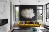 Modern home with Living Room, Sofa, Chair, Accent Lighting, Two-Sided Fireplace, Coffee Tables, Light Hardwood Floor, and Gas Burning Fireplace. Living Room Photo 6 of IN House