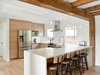 Modern home with Kitchen, Wood Cabinet, Light Hardwood Floor, and Pendant Lighting. View of Kitchen. Photo 4 of Hockley Valley Chalet Renovation