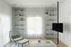 Modern home with Living Room, Sofa, Chair, Recliner, Wall Lighting, and Medium Hardwood Floor. living room +library Photo 7 of Colorfull in the white city