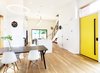 Modern home with Dining Room, Table, Pendant Lighting, and Light Hardwood Floor. First Floor Dining Room Photo of The Gilmore House