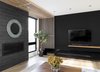 Modern home with Living Room, Coffee Tables, Ceiling Lighting, Gas Burning Fireplace, Light Hardwood Floor, Sectional, and Ribbon Fireplace. living room Photo 8 of Résidence à Stoneham