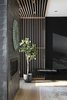 Modern home with Living Room, Console Tables, Light Hardwood Floor, Gas Burning Fireplace, Sectional, and Ceiling Lighting. fire place, stale wall Photo 9 of Résidence à Stoneham