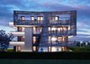 Modern home with Exterior, House Building Type, Wood Siding Material, Brick Siding Material, Apartment Building Type, and Flat RoofLine. Verve by Libeskind, Zabel Property (part of the JLL group) Photo of Verve by Libeskind