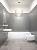 Modern home with Bath Room, Tile Counter, Cement Tile Floor, Drop In Sink, Ceramic Tile Wall, and Ceiling Lighting. Verve by Libeskind, Zabel Property (part of the JLL group) Photo 4 of Verve by Libeskind
