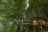 Modern home with Exterior, Treehouse Building Type, Shingles Roof Material, and Wood Siding Material. The hexagonal tree house is slightly over 800 square feet in size. Photo 2 of Ravendere Retreats