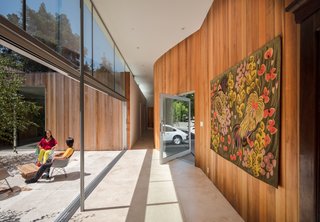 A view of the breezeway looking south towards the private areas.