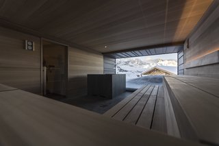 A peek inside the sauna.
