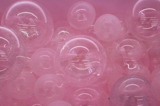 A close up of the bathtub "soap bubbles."