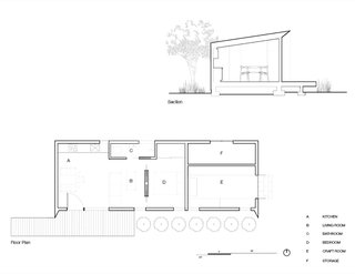 Solar Studio floor plan and section