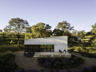 The exterior walls are built from large blocks of locally quarried stone.