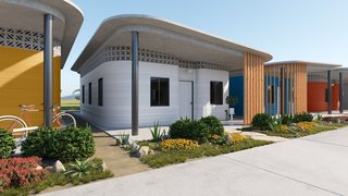 Roof overhangs will provide shade from the sun, protection from the rain, and a defined area for socializing.