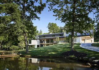 The house draws power from a geothermal well system with wells drilled in the front yard.