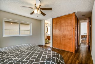 The bedrooms feature plenty of built-in storage.