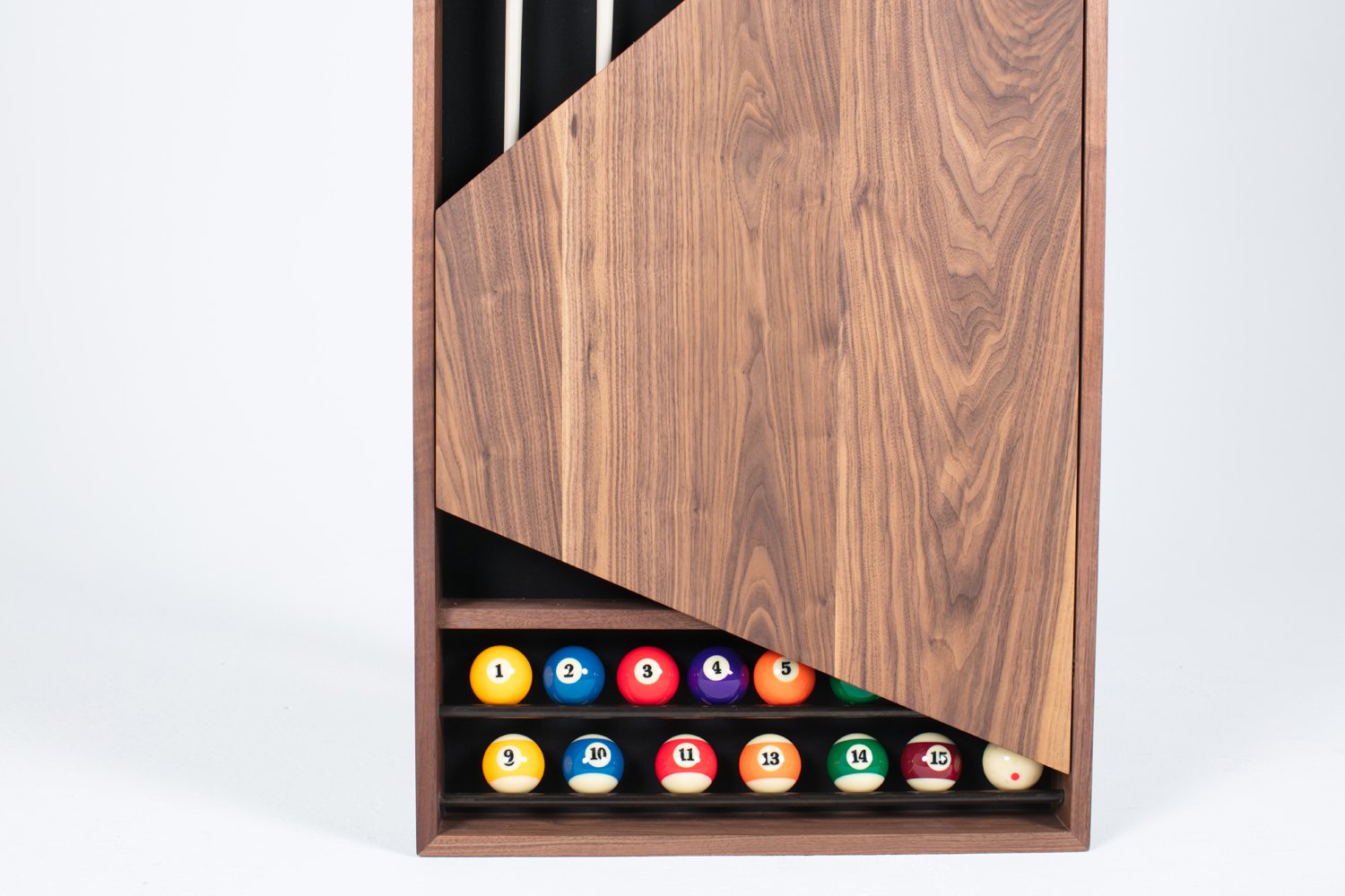 Wall Rack Pool Table Photo 3 of 5 in Pool Table Wall Rack by Sean Wooolsey Studio - Dwell