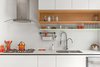 Modern home with Kitchen, Wall Oven, White Cabinet, Subway Tile Backsplashe, Drop In Sink, and Marble Counter. kitchen Photo 8 of Casa Milton