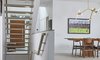 Modern home with Staircase, Wood Tread, and Metal Railing. Dining Room and Entry Photo 4 of Brennan Avenue Residence