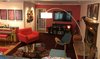 Modern home with Living Room, Wood Burning Fireplace, Chair, Sectional, Floor Lighting, and Accent Lighting. Living room with all my own artwork, painted piano, and self designed wallpaper leading into hallway. Decided that the entry way would act like a frame, so rather than hang a piece of art I made the wall the art with a design I had printed onto vinyl. Every color is the color of life. We celebrate life and color at our home :) Photo of The Roaches world