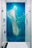 Modern home with Ceiling Lighting and Engineered Quartz Counter. Custom resin panels, designed specifically for the proportion of the shower. Photo 11 of Roslyn Road Residence