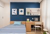Modern home with Bedroom, Bed, Chair, Bookcase, Shelves, Ceiling Lighting, and Light Hardwood Floor. Bedroom Photo 4 of A.P01