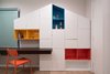 Modern home with Kids Room, Bookcase, Bedroom Room Type, Light Hardwood Floor, Toddler Age, and Boy Gender. Kidroom Photo 11 of A.P01