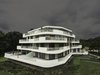Modern home with Exterior, Apartment Building Type, Green Roof Material, Wood Siding Material, Concrete Siding Material, Stucco Siding Material, Stone Siding Material, Glass Siding Material, and Flat RoofLine. villa B _ from south west Photo 6 of De Haaf Bergen, The Netherlands