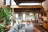 Modern home with Dining Room and Medium Hardwood Floor. Living Level- Large skylight and transom window provide light deep into the long narrow house Photo 7 of Brooklyn Upside Down with Views