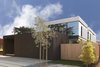 Modern home with Exterior, Flat RoofLine, Wood Siding Material, Stucco Siding Material, Metal Siding Material, and House. Main facade Photo 20 of Kelly House