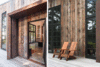 Modern home with Exterior, House Building Type, Metal Roof Material, Wood Siding Material, and Metal Siding Material. Details: The portico is fabricated from corten steel and reclaimed wood. OEX is Original Evergreen Experience which embraces a balanced view of "Green" (left)
The custom design Adirondack chairs invite guests to enjoy the west deck (right) Photo 17 of The Barn Gallery