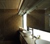 Modern home with Bath Room, Concrete Counter, Concrete Floor, Drop In Sink, Two Piece Toilet, Mosaic Tile Wall, and Track Lighting. S&S House - Besonías Almeida arquitectos Photo 16 of S&S House