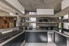 Modern home with Kitchen, Granite Counter, Laminate Cabinet, Ceramic Tile Floor, Stone Slab Backsplashe, Concrete Backsplashe, Accent Lighting, Undermount Sink, Microwave, and Dishwasher. Aranzazu House - Besonías Almeida arquitectos Photo 14 of Aranzazu House