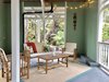 Modern home with Outdoor, Garden, Trees, Shrubs, Gardens, Boulders, Raised Planters, Small Patio, Porch, Deck, Concrete Patio, Porch, Deck, Landscape Lighting, and Hanging Lighting. Ground Floor Patio Below Treehouse Living Space Photo 4 of Hawaiian Treehouse