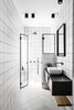 Geometric monochrome bathroom. Photo 18 of Nir Am House modern home