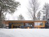 Modern home with Exterior, House, Cabin Building Type, Flat RoofLine, and Wood Siding Material. main elevation Photo 5 of Eels Lake Cottage