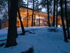 Modern home with Exterior and Cabin Building Type. night time view Photo 2 of Eels Lake Cottage