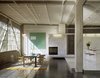 Modern home with Dining Room, Two-Sided Fireplace, Chair, Bar, Corner Fireplace, Pendant Lighting, Concrete Floor, and Table. Dining area Photo 15 of Tehama Grasshopper