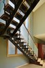Modern home with Staircase, Glass Railing, and Wood Tread. Steel and wood stair with textured glass railing Photo 10 of DESCHUTES House