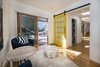 Library with frosted glass barn door Photo 16 of Hillview House modern home