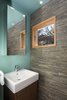 Modern home with Bath Room. Half bathroom with rock wall detail Photo 8 of Hillview House