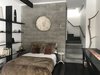 Modern home with Bedroom, Bed, Concrete Floor, and Dark Hardwood Floor. Bedroom on the lower level with terrace access Photo 7 of Country House With a Modern Edge
