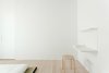 Modern home with Bedroom, Bed, and Medium Hardwood Floor. Oyster Stool by Geckeler Michels | view from the bedroom Photo 6 of A-PLACE by Thisispaper Studio