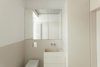 Modern home with Bath Room, Ceramic Tile Wall, Undermount Sink, Ceiling Lighting, One Piece Toilet, Ceramic Tile Floor, and Open Shower. View from the bathroom Photo 15 of A-PLACE by Thisispaper Studio