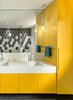 Modern home with Bath Room, Recessed Lighting, Engineered Quartz Counter, Ceiling Lighting, Pendant Lighting, Undermount Sink, Porcelain Tile Wall, Open Shower, and Porcelain Tile Floor. Boys Bathroom Photo 12 of The Rockcliffe Renovation