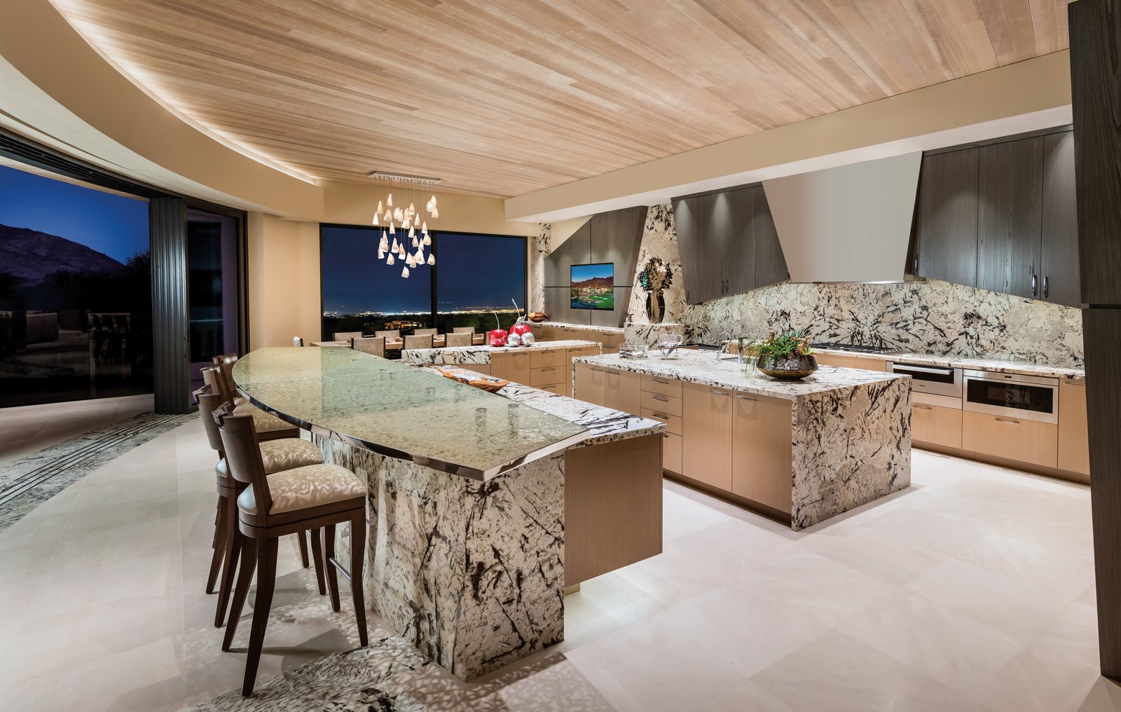 Illustration of Luxury Penthouse Gourmet Kitchen Island