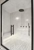 Modern home with Bath Room, Marble Floor, Enclosed Shower, Marble Wall, and Full Shower. Minimalist black fixtures adorn the shower. Photo 8 of Interior KG