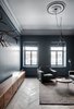 Modern home with Light Hardwood Floor, Chair, and Rug Floor. A wooden sideboard echoes the pattern found in the parquet flooring. Photo 19 of Interior KG