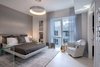 Modern home with Bedroom, Bed, Chair, Table Lighting, and Ceiling Lighting. Elegant Master Suite Photo 6 of Luxe Townhome in Miami's Design District